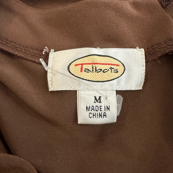 🎄Talbots Brown A line dress  Size Medium V Neck Midi Length - Picture 6 of 7